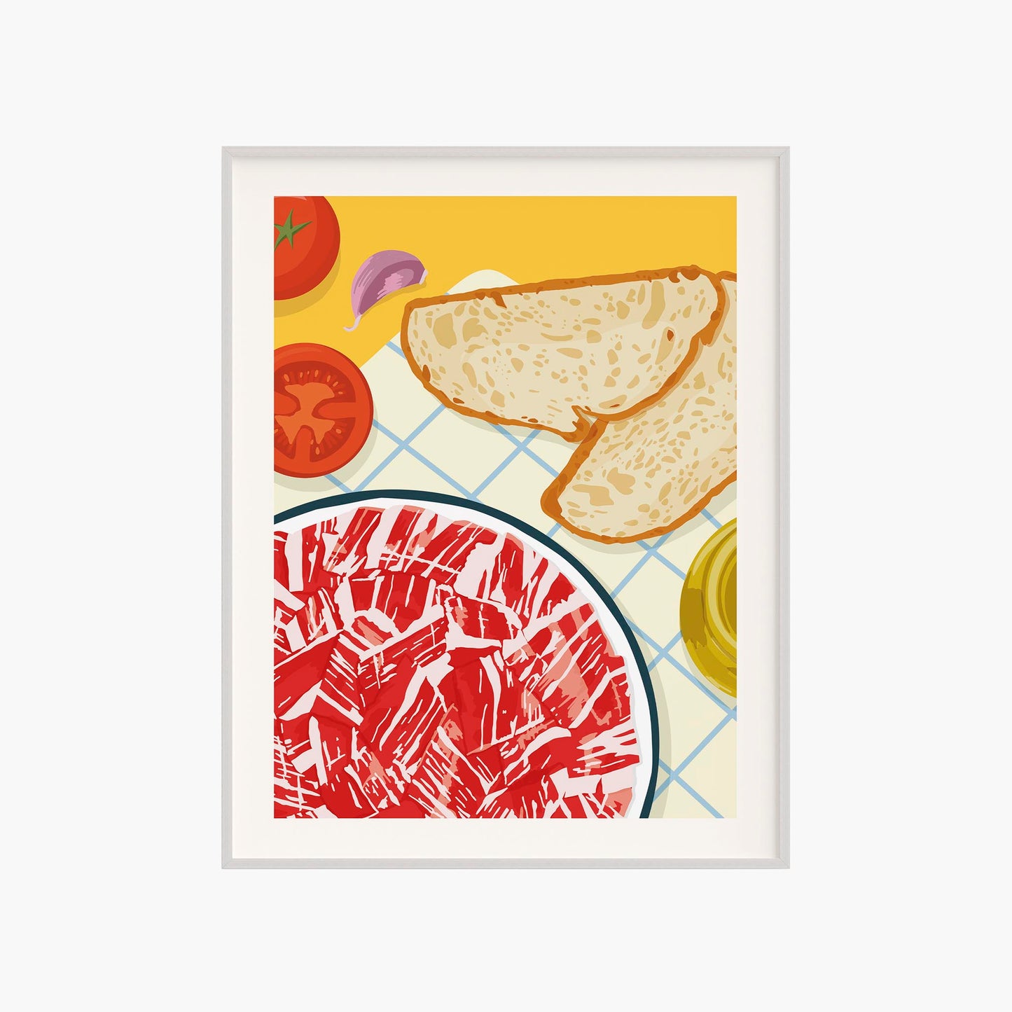 Tapa de jamón con pan con tomate