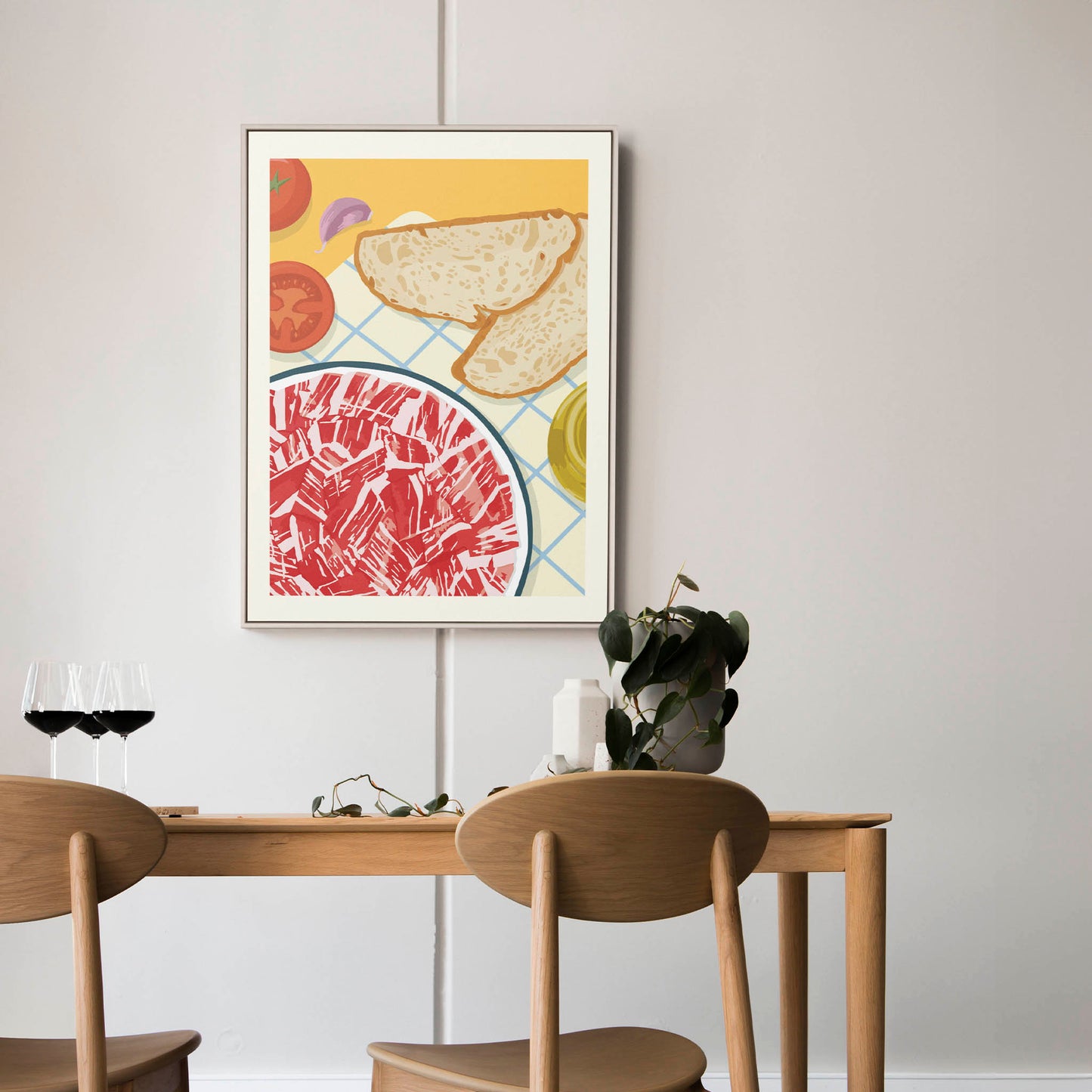 Tapa de jamón con pan con tomate