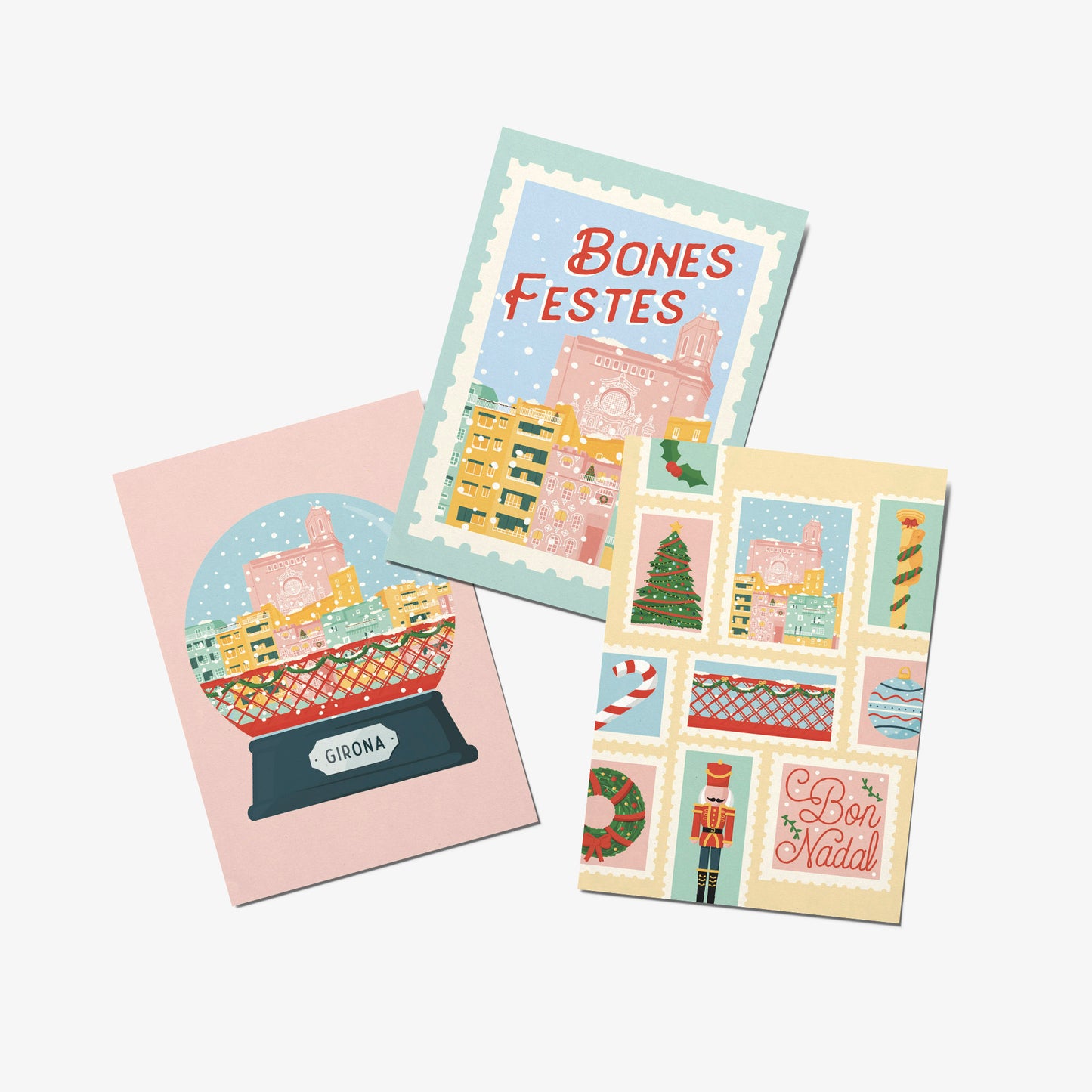 Pack de tres postales variadas Navidad en Girona