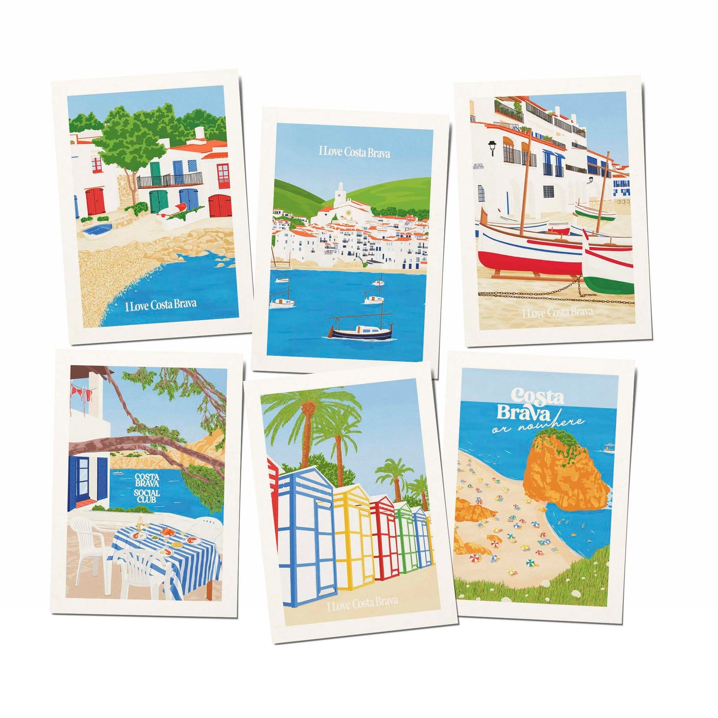 Pack de sis postals BarceDesign x I Love Costa Brava